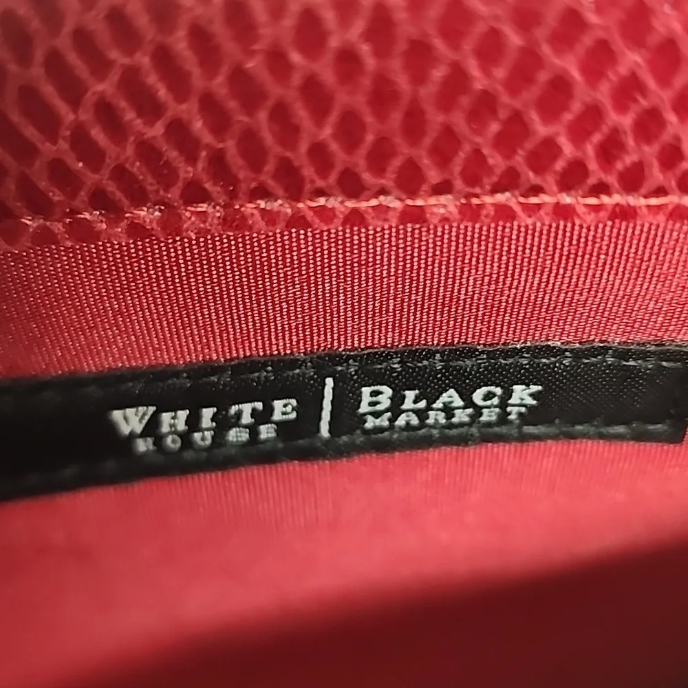 White House Black Market Elegant Red Suede/leather Crossbody Clutch. Minimalist - Picture 9 of 10